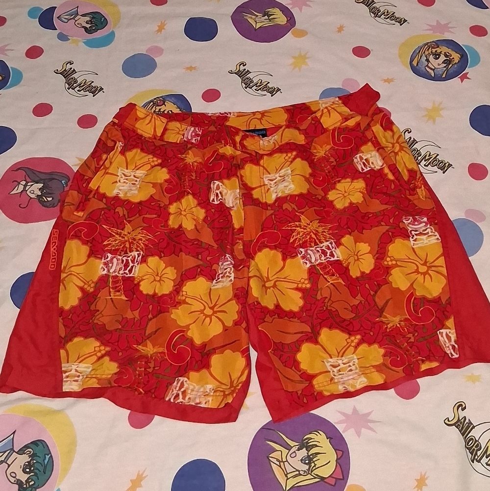 90s Sea-Doo Team Bombardier Vintage Tiki Floral Board Shorts